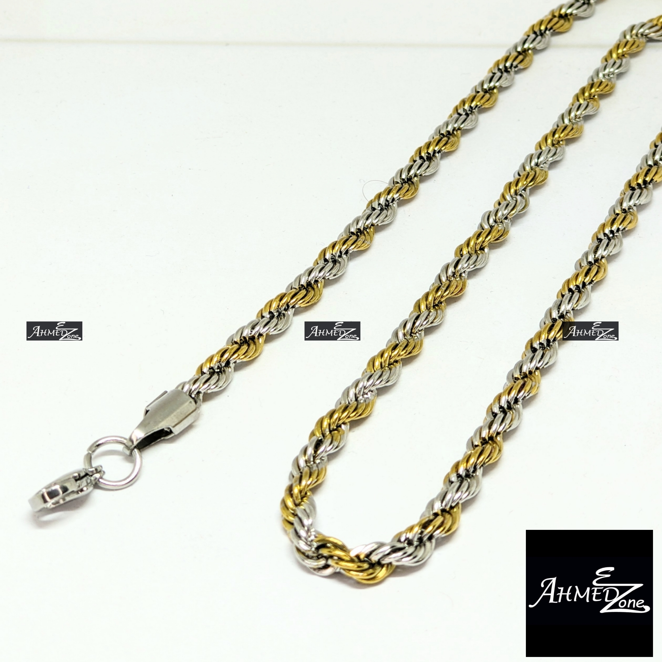 5mm Twist Neck Chain Two Color Stainless Steel (GC-318)