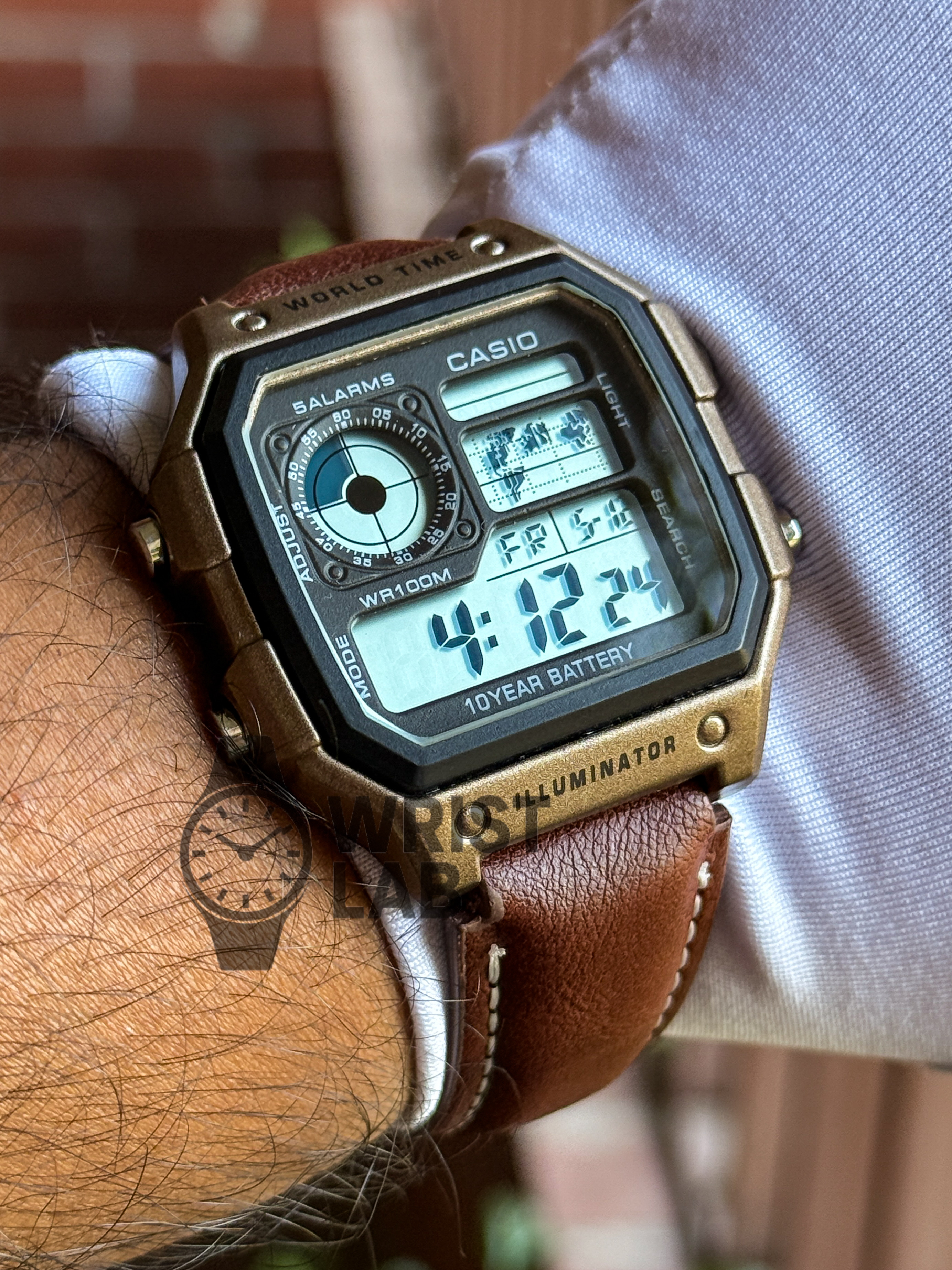 CASIO ROYALE BROWN LEATHER BRONZE CASE_img_2