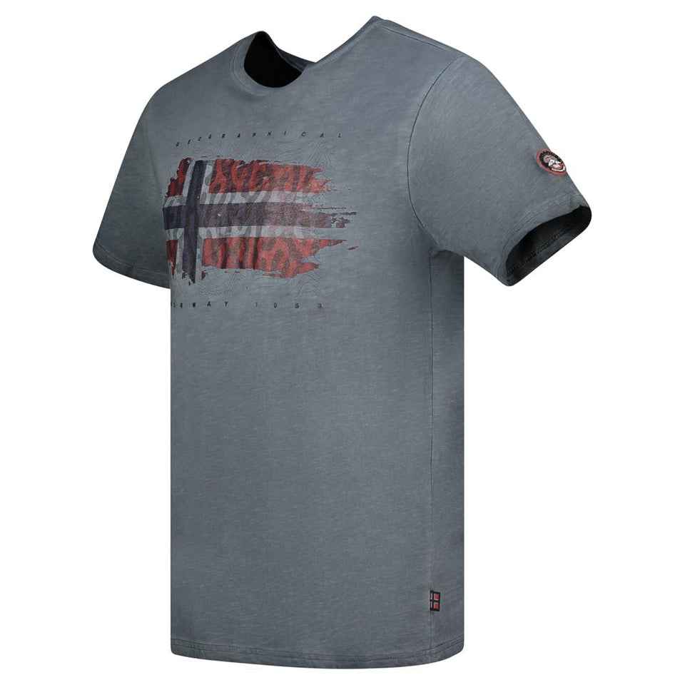 T-Shirt Men Short Sleeve with Dark Grey Flag_img_2