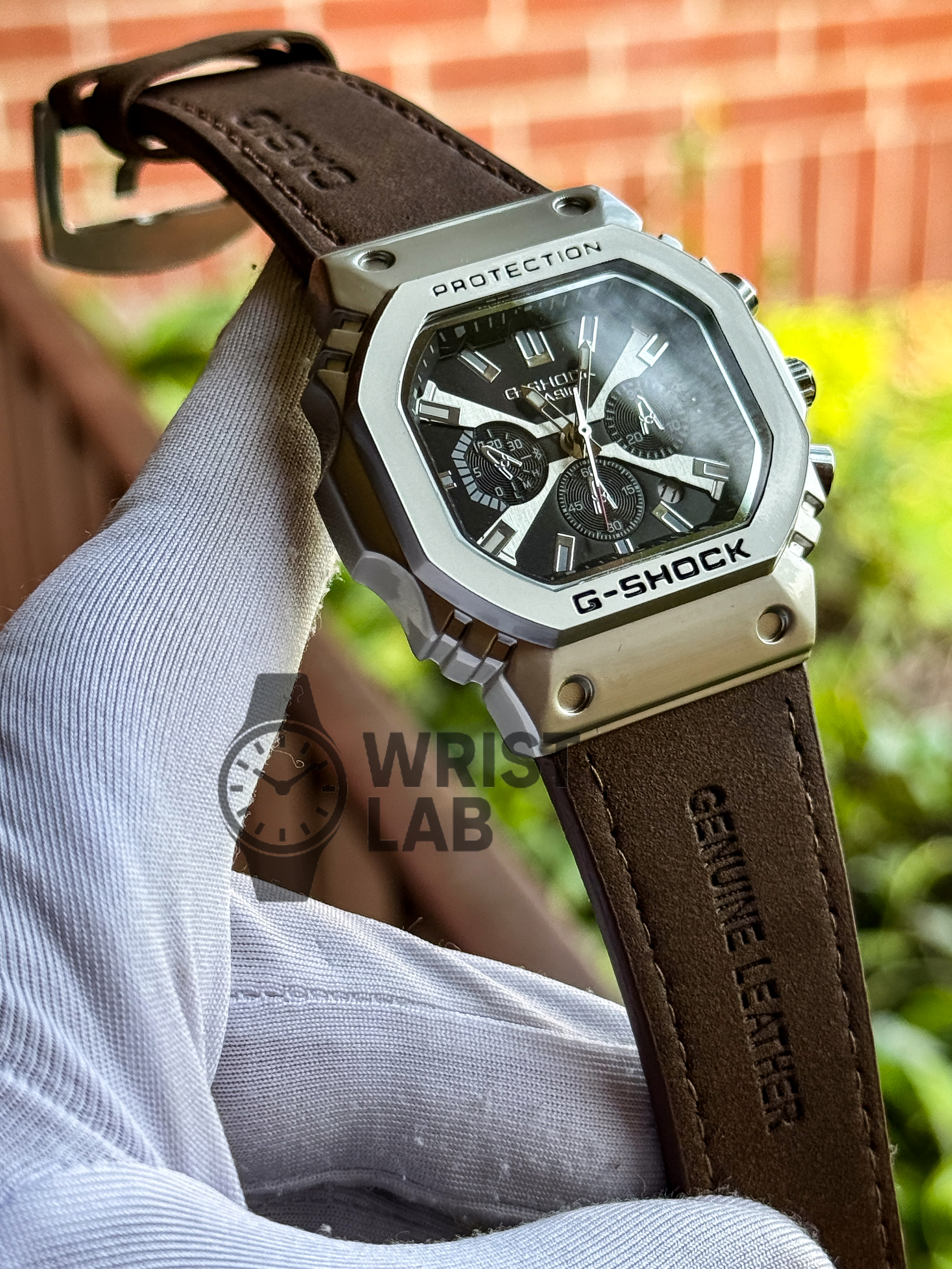 G-SHOCK SQUARE CASE DESIGNED BLACK DIAL BROWN BELT_img_0