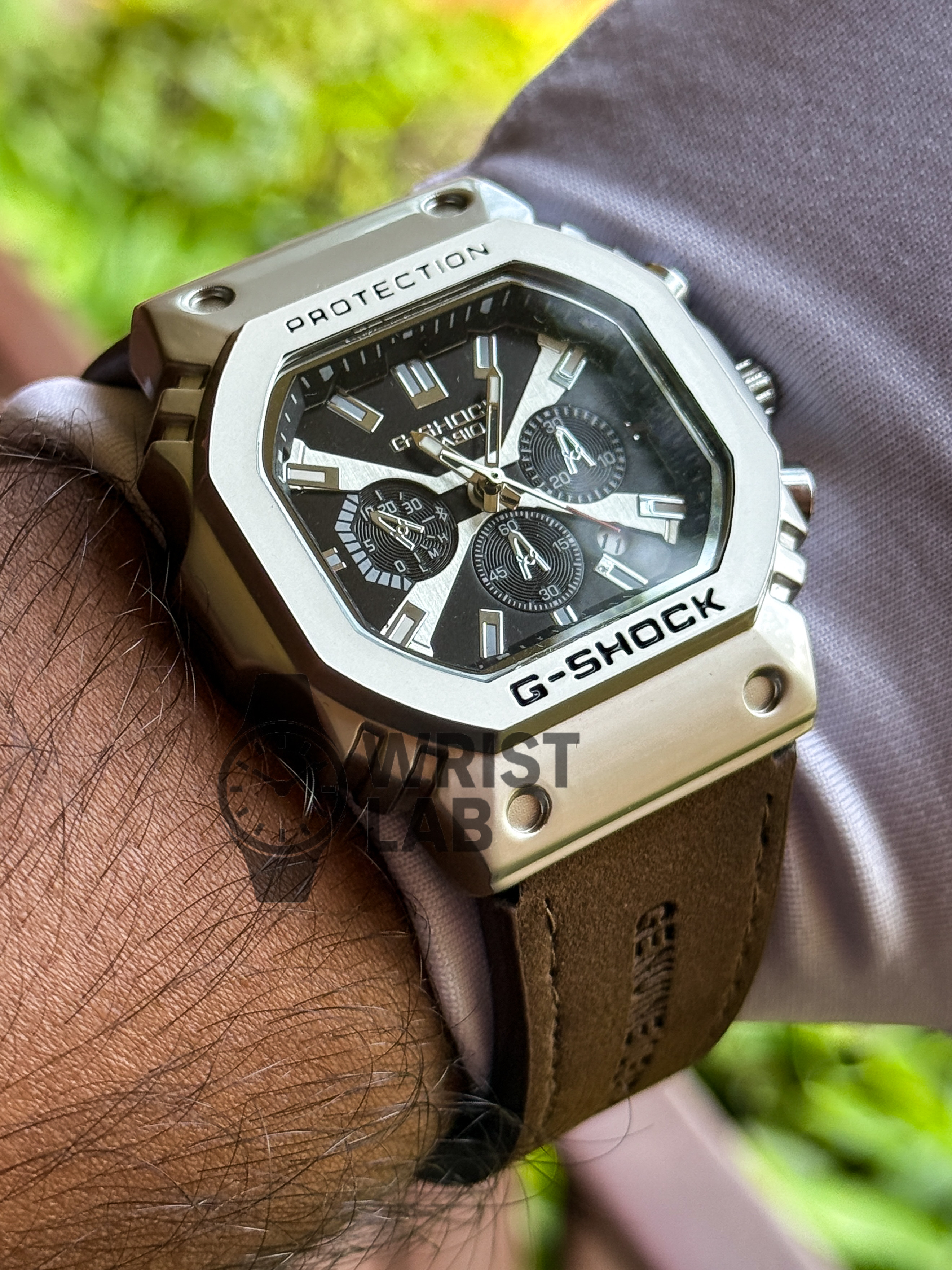 G-SHOCK SQUARE CASE DESIGNED BLACK DIAL BROWN BELT_img_2