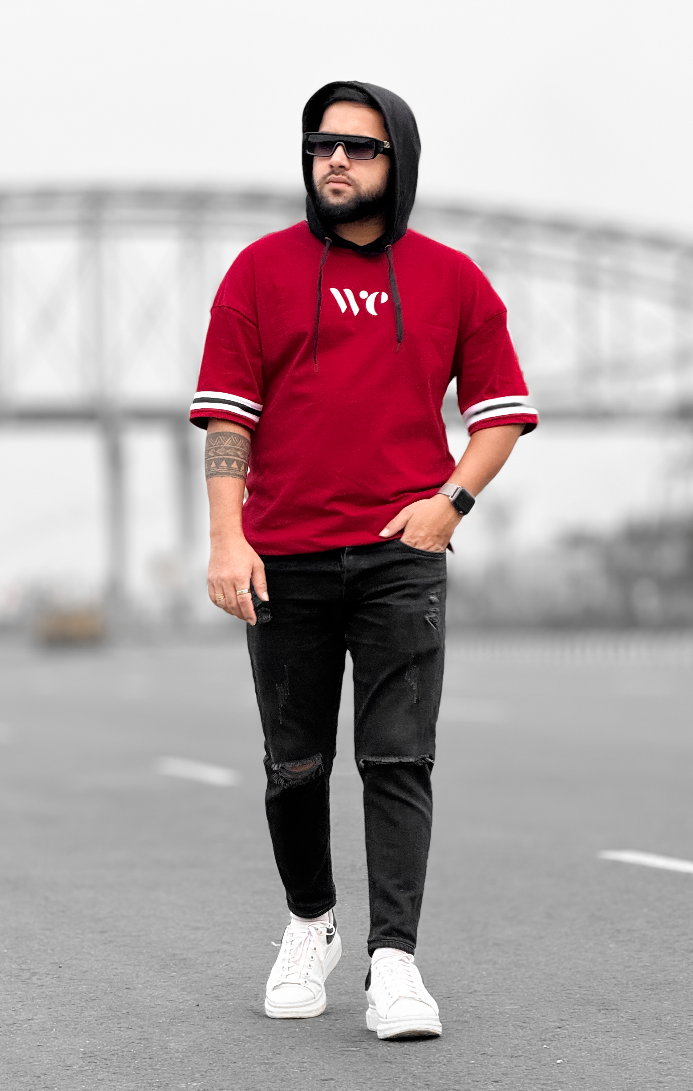 WE Hoodie T Shirt Maroon_img_1