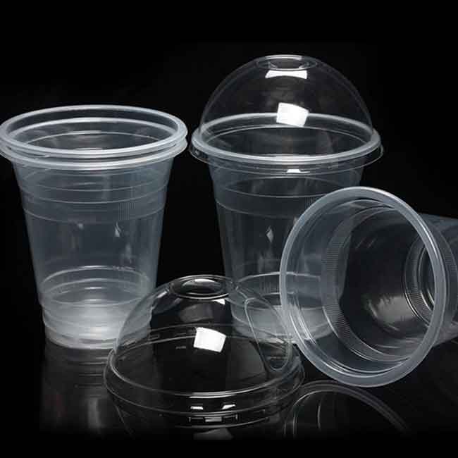 Disposal Onetime Glass Juice Glass / Cake Jar Set (Glass With Lid), 350ml 10Pcs