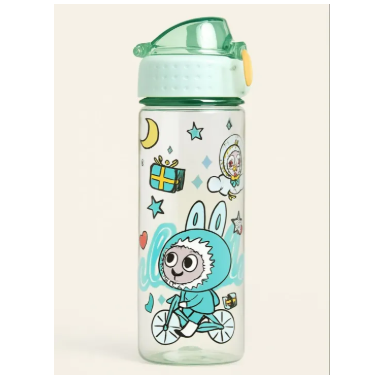 Cute Cartoon Printed Kids Water Bottle – Leakproof Flip Top – BPA-Free – 500ml