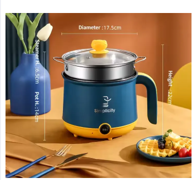Rice Cooker Multicooker Simplicity Portable Electric Multicooker Cooking Pot With Steamer and Multipurpose 1.8 Liter Electric Cooker Pot Manual electric heating pot Cooker Rice cooker