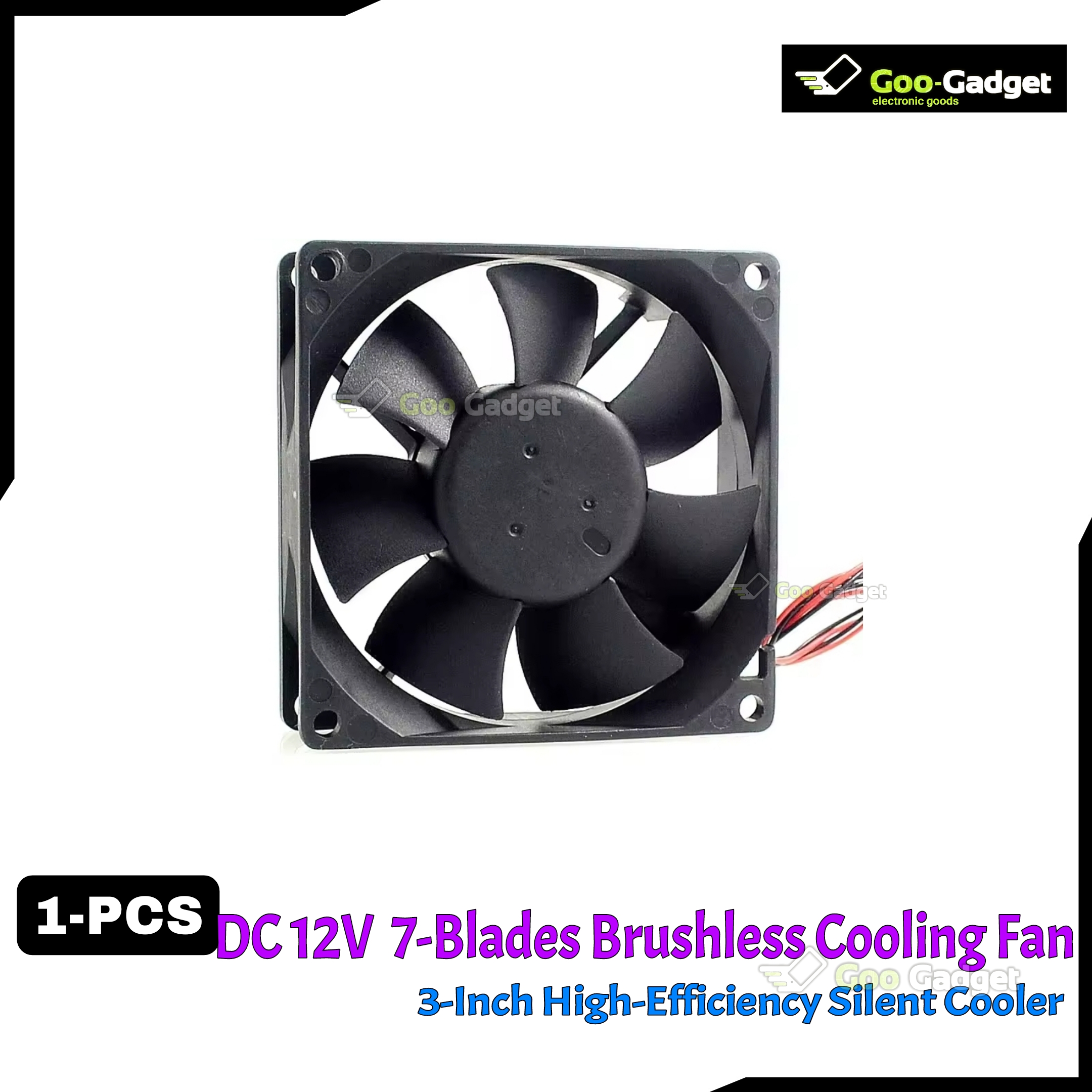3-Inch 12V 0.3A DC Mini Brushless Cooling Fan, 3-Inch High-Efficiency Silent Cooler