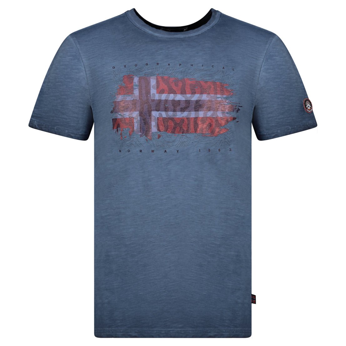 T-Shirt Men Short Sleeve with Navy Flag