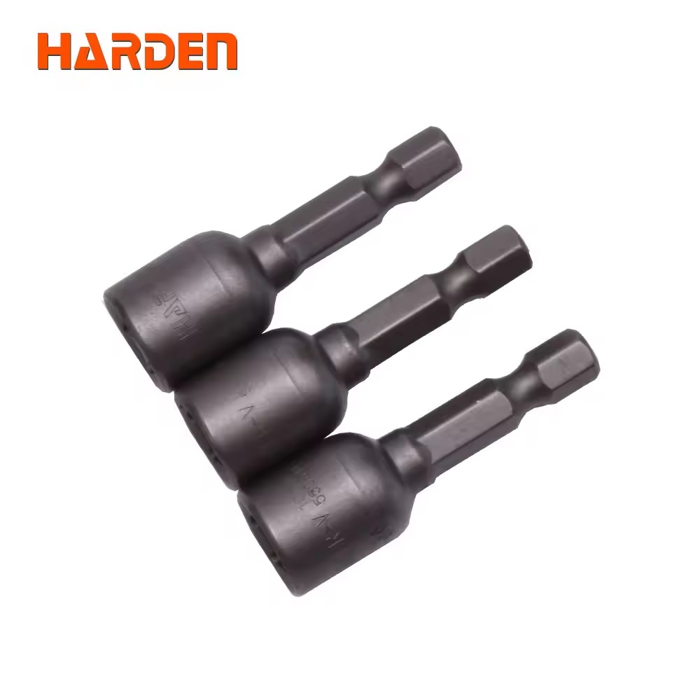 HARDEN 3Pcs Magnetic Nut Drivers Socket ( 8mm | 10mm ) Roofing Socket 45mm Long 550612 | 550614_img_0