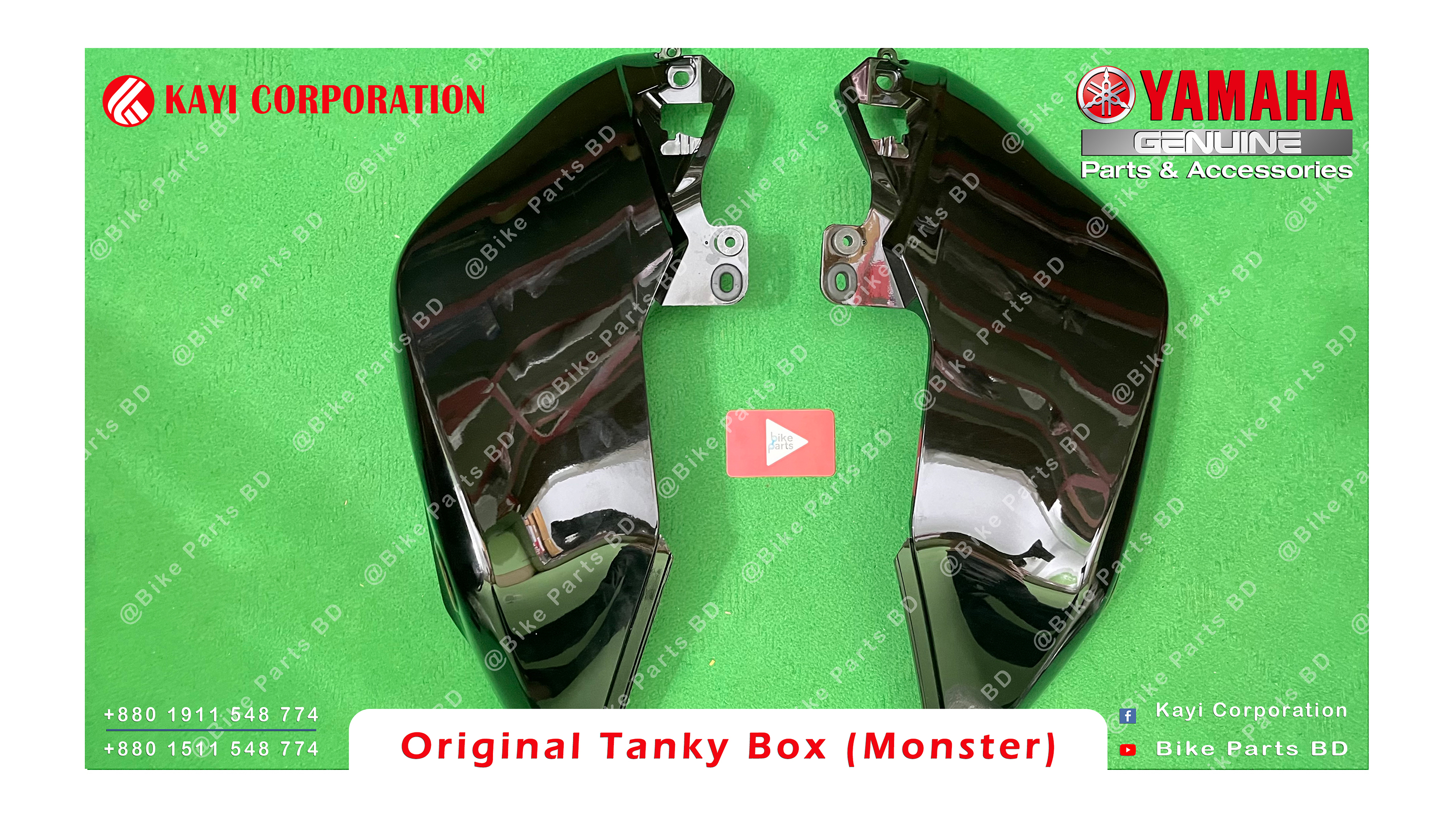 Tanky Box for Yamaha R15 V3 (Monster-Black) bike. thumbnail 2