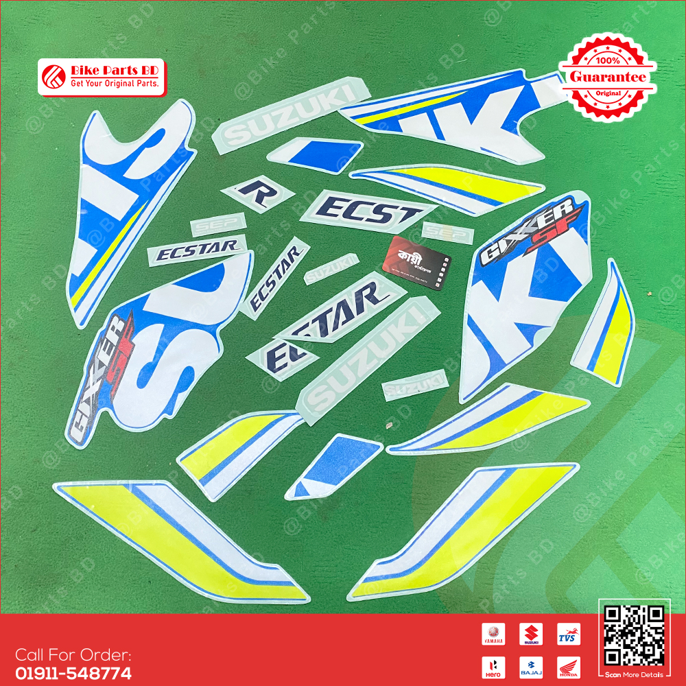 Full Set Sticker for Suzuki Gixxer SF (Old Model, Blue Ester) bike. thumbnail 2