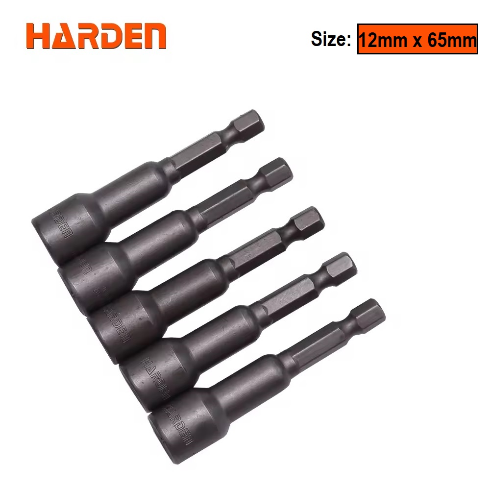 HARDEN 5Pcs Magnetic Nut Drivers Socket 65mm Long (6mm | 8mm | 10mm | 12mm | 14mm) Roofing Socket, Drill Bit Adapter Hex Socket Sleeve Nozzles; Model: 550621 | 550622 | 550624 | 550625 | 550626_img_10