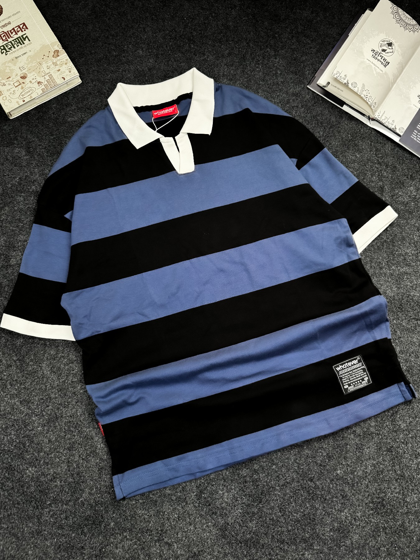 Stripe POLO (Black-Blue)_img_0