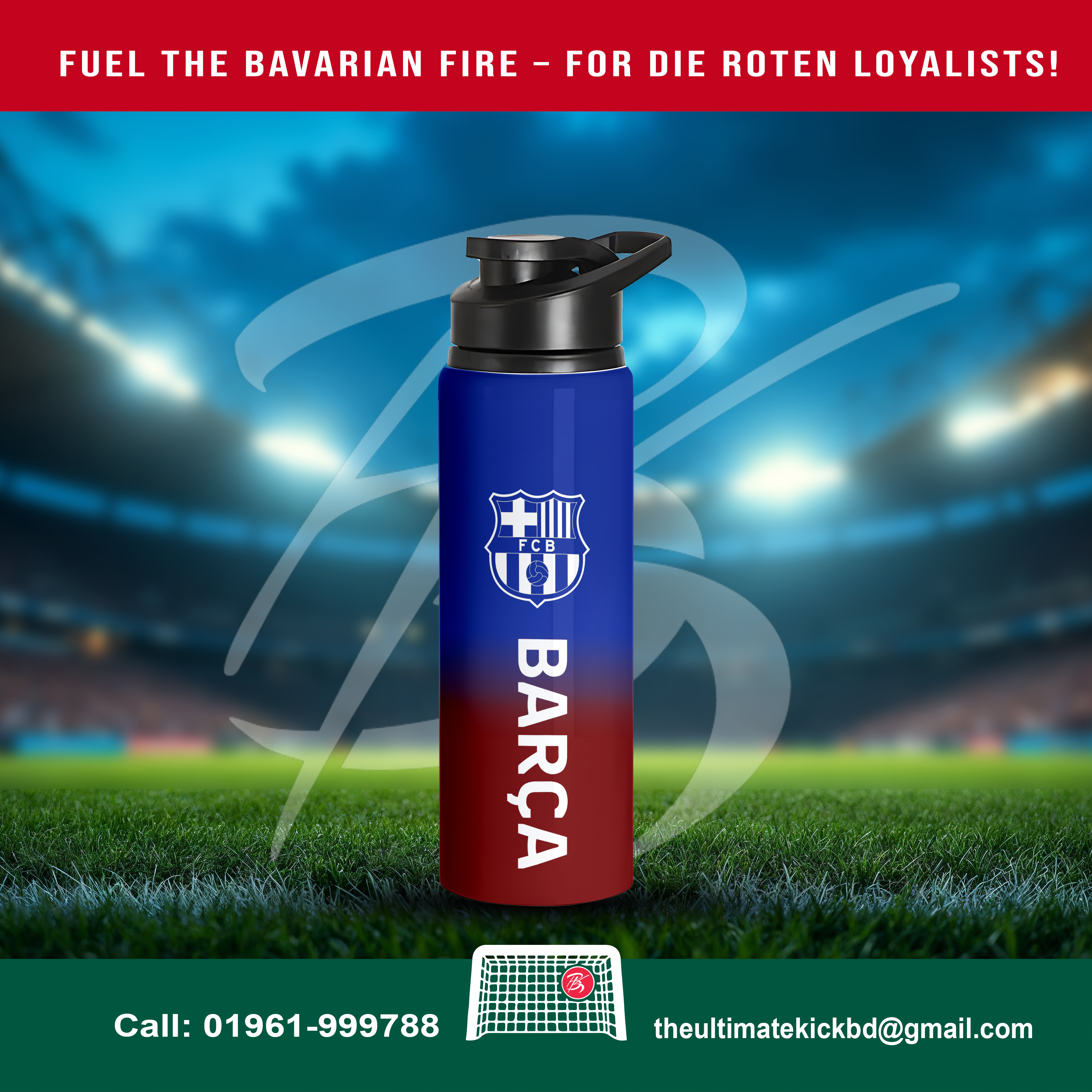 Fuel Your Game – FC Barcelona Fan Design Water Bottle