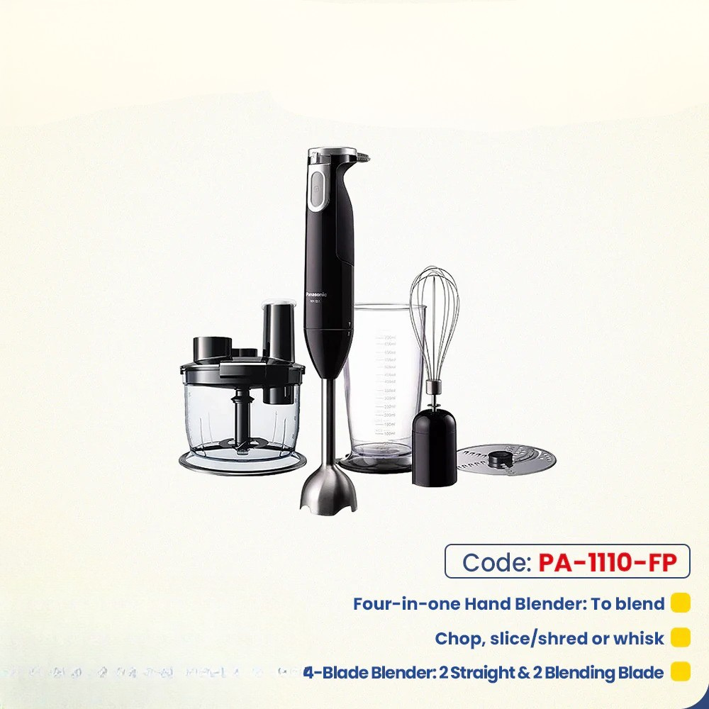Panasonic MX-SS40 4-in-1 Hand Blender, Chopper, Slicer/Shredder & Whisker | PA-1110-FP