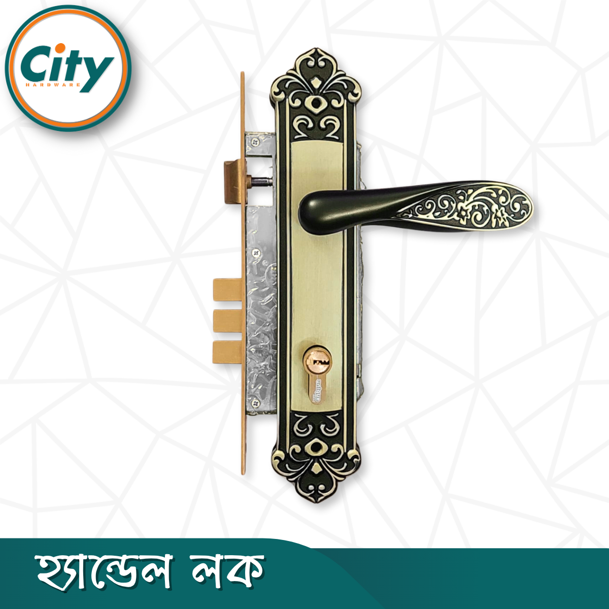 এবি ব্লাক রঙের ডোর লক উচ্চ সুরক্ষার স্ট্যান্ডার্ড সাইজের হ্যান্ডেল লক প্রধান দরজার লক Door Lock_img_5