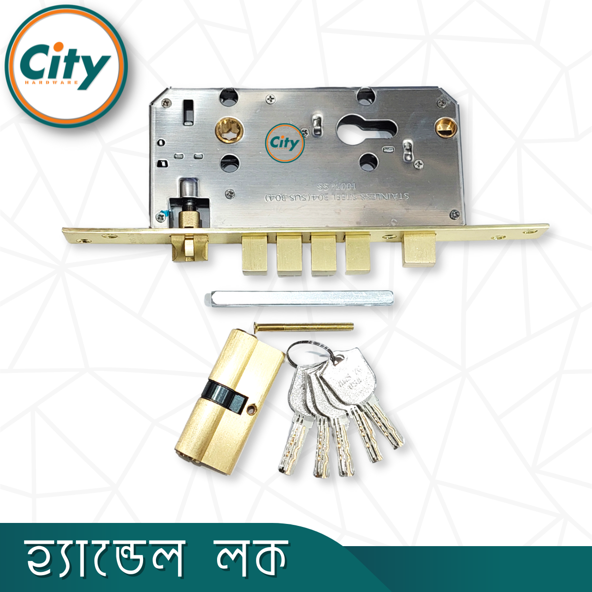 উচ্চ সুরক্ষা বড় আকারের হ্যান্ডেল লক অতিরিক্ত নব সহ প্রধান দরজার জন্য অ্যান্টিক রঙের দরজার লক Door Lock_img_5