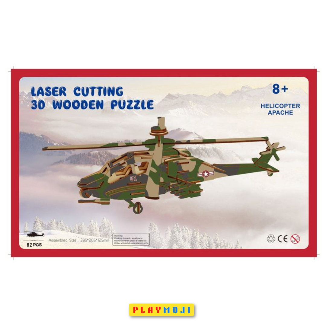 Boeing AH-64 Apache 3D Wooden DIY Model_img_1