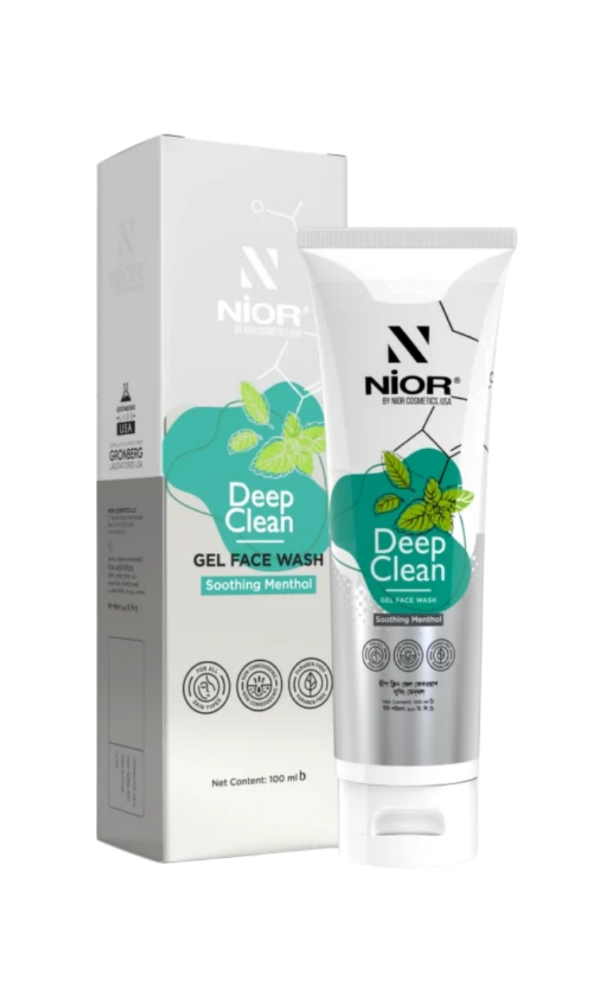 Nior Deep Clean Gel Face Wash Soothing Menthol 100ml - Image 4