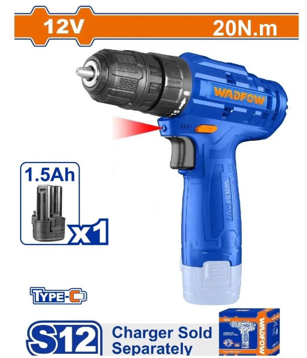 WADFOW 12V Cordless Drill/Screwdriver Model WCDS518
