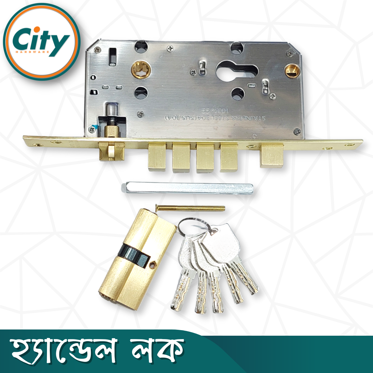 উচ্চ সুরক্ষা বড় আকারের হ্যান্ডেল লক সম্পূর্ণ পিতলের হ্যান্ডেল লক অতিরিক্ত নব সিস্টেম সহ প্রধান দরজার লক Door Lock_img_3