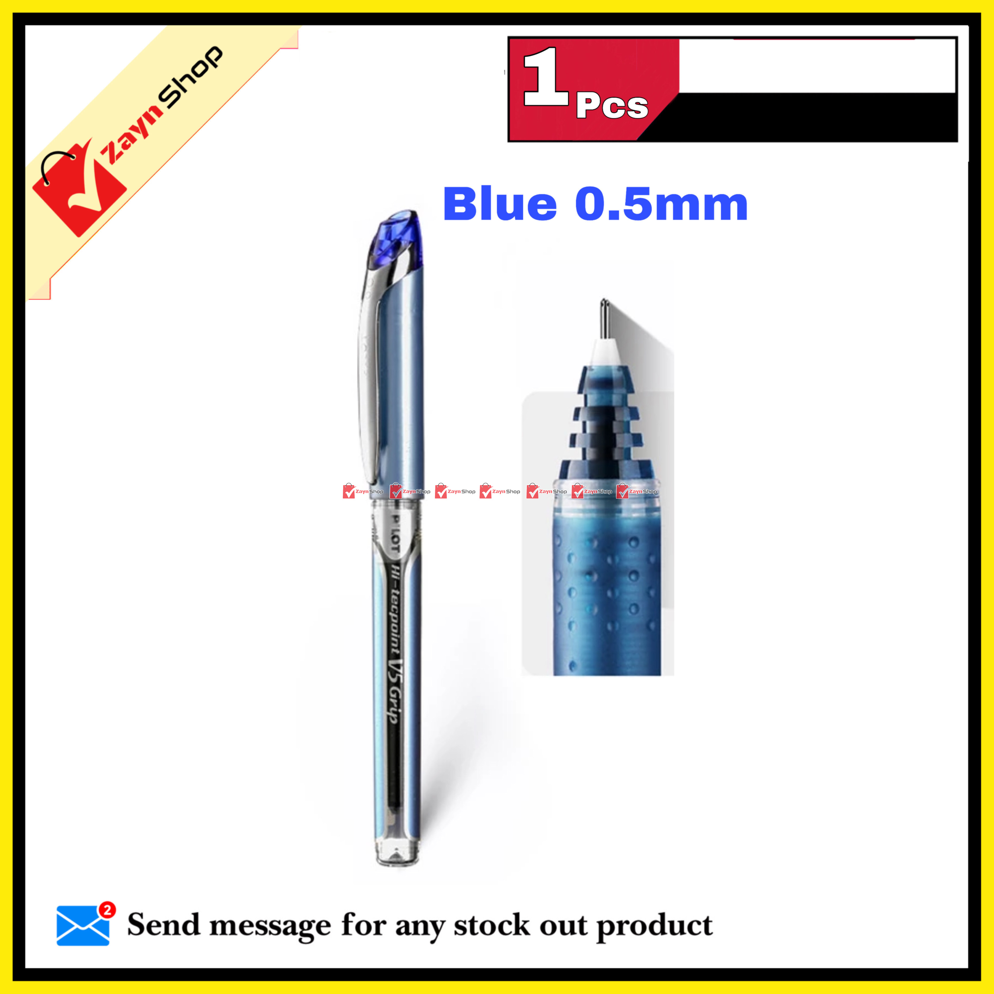 Pilot V5 Grip 0.5mm Hi Tec Point Blue ink 1 Pcs_img_0