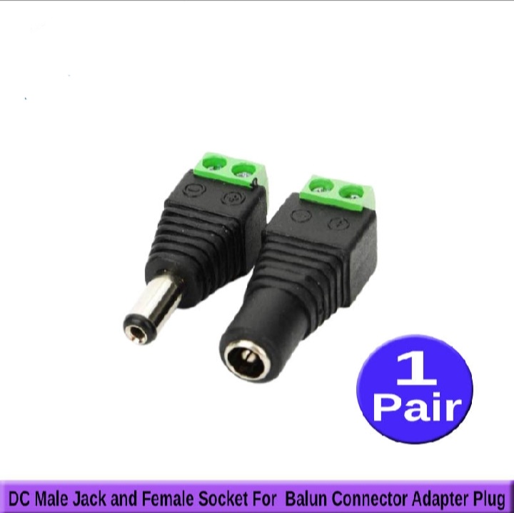 12V DC Power Connector 5.5mm x 2.1mm, CENTROPOWER (1 x Male + 1 x Female) Power Jack Adapter for Led Strip CCTV Security Camera Cable Wire Ends Plug Barrel Adapter