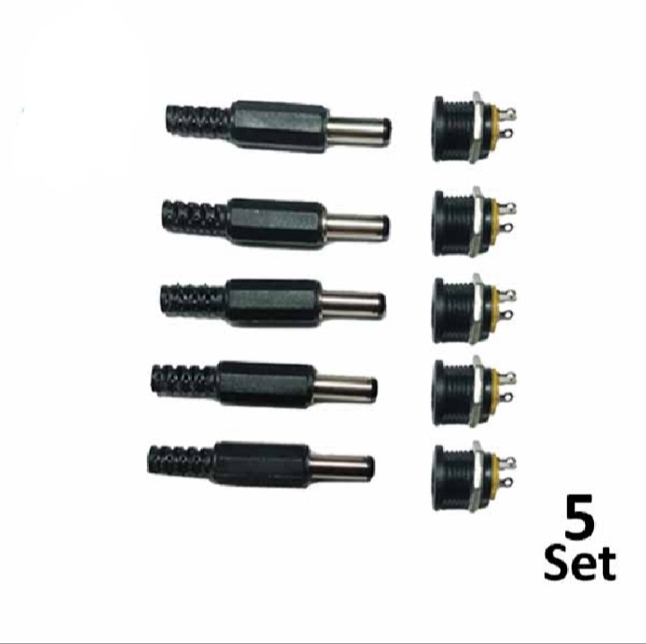 DC Male Jack and Female Socket Combo Pack - 2.1mm - Set of 10