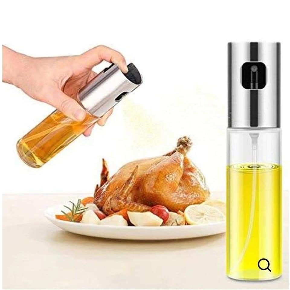 Edible Oil Spray Bottle 100ml, Portable Glass Oil Mister for BBQ, Air Fryer, Baking, Roasting, Grilling, Kitchen Gadgets