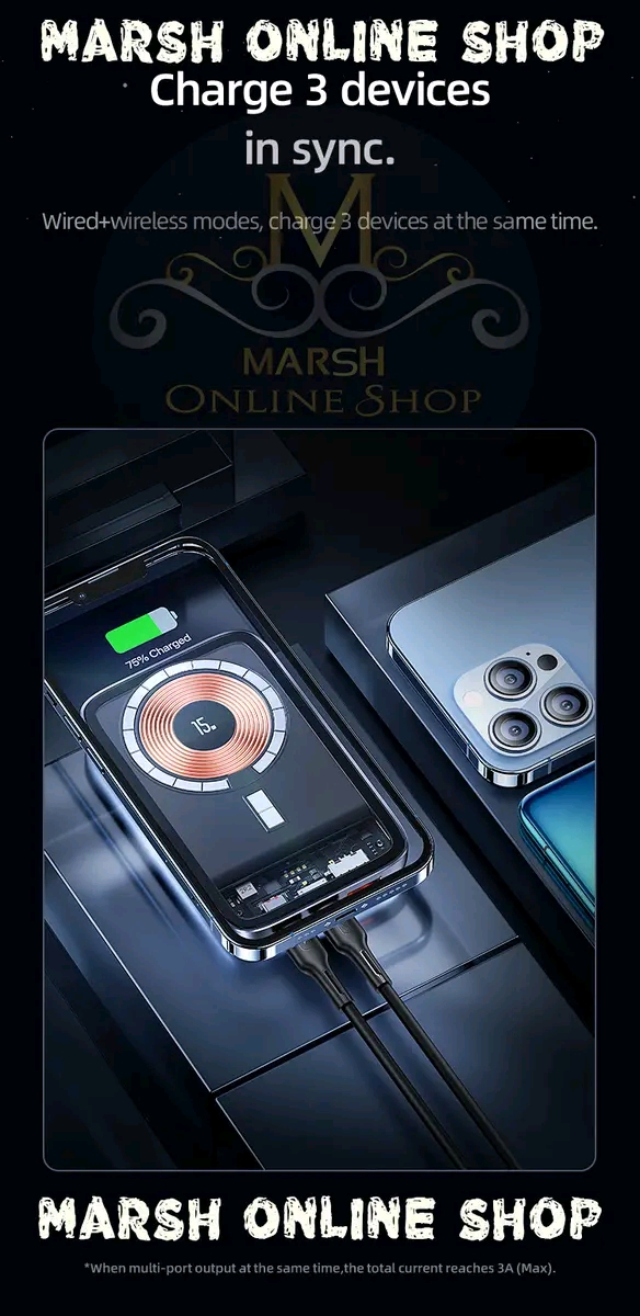 💥USAMS CD184 10000mAh PD 20W Aluminum Magnet WirPower Bankeless_img_5