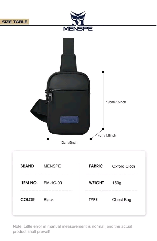 🎖️MENSPE Oxford Men Chest Bag Fashion Pouch Bag_img_8