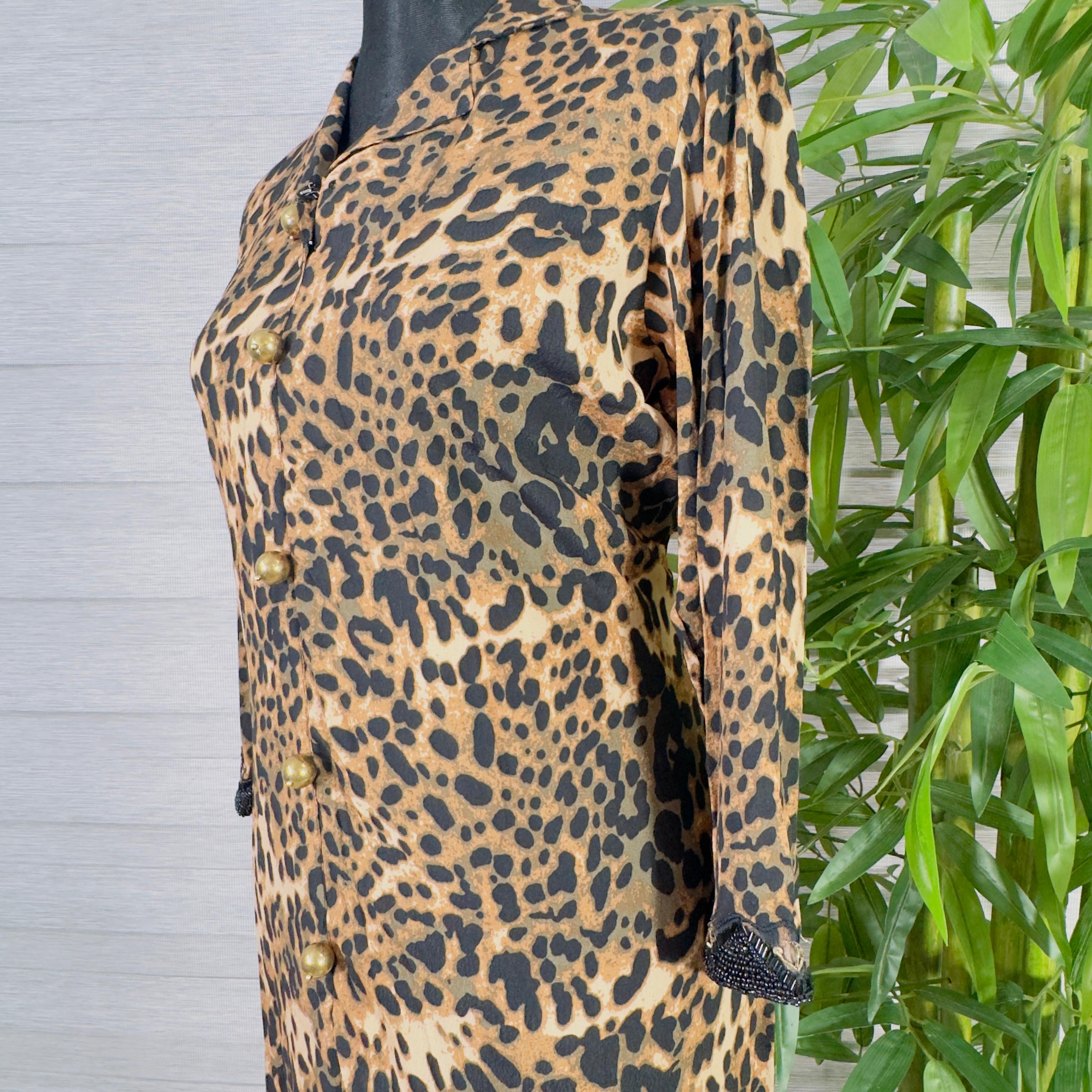 Women's Leopard Print Tunic with Black Straight-Leg Trousers - Image 4