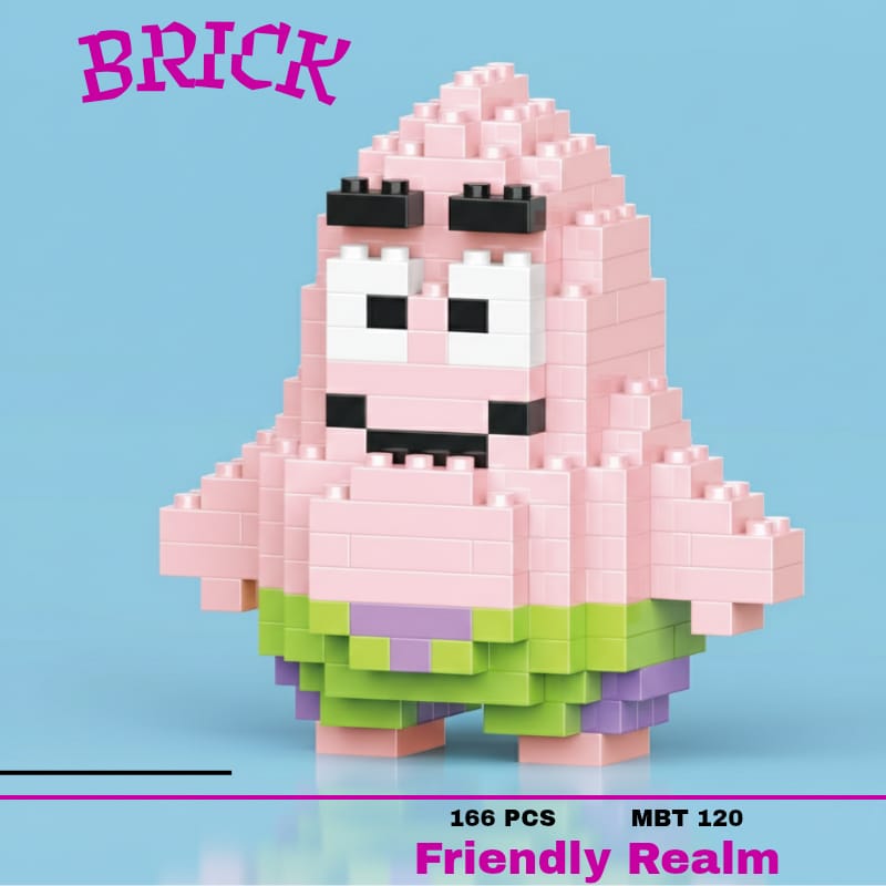 Mini Brick Cute Pink Star Toy – 166 PCS Building Set (MBT-120)