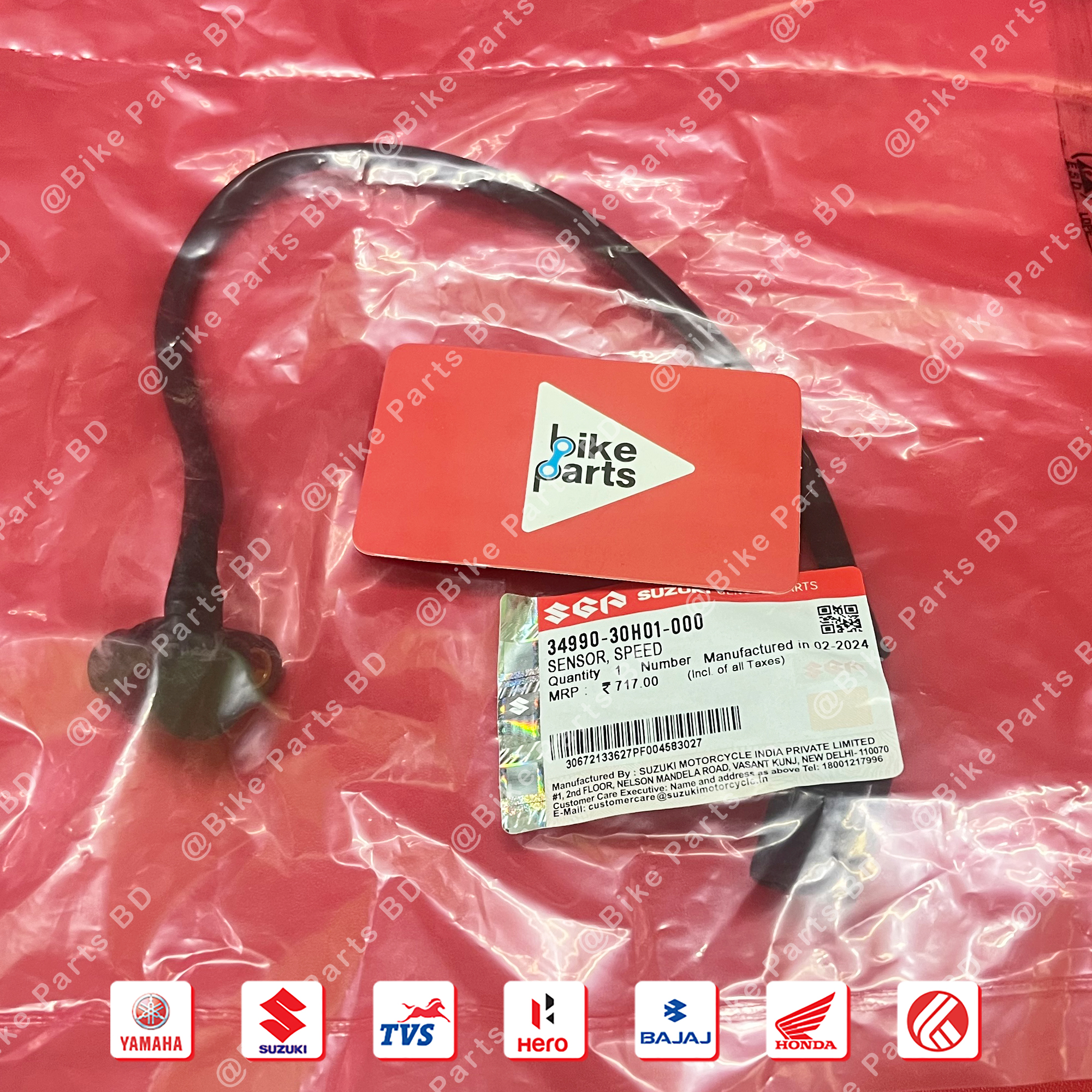 Meter/Speed Sensor Cable (Black) for Suzuki Gixxer SF (Old Model) & Gixxer Monotone bike. thumbnail 2