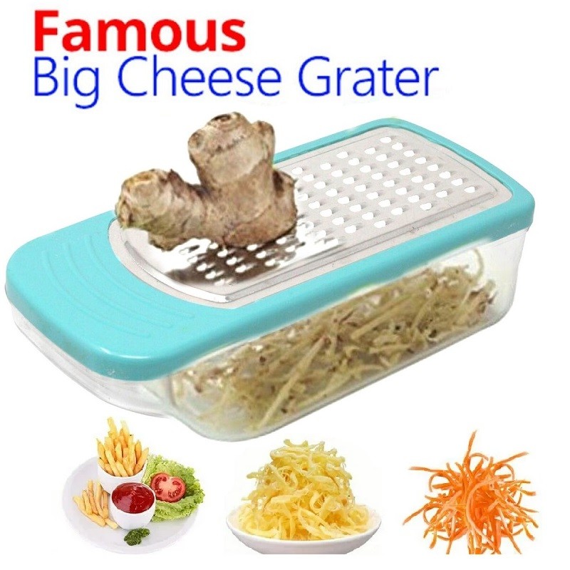 Famous Big Cheese and Vegetable Grater, Unbreakable Plastic With Steel Net