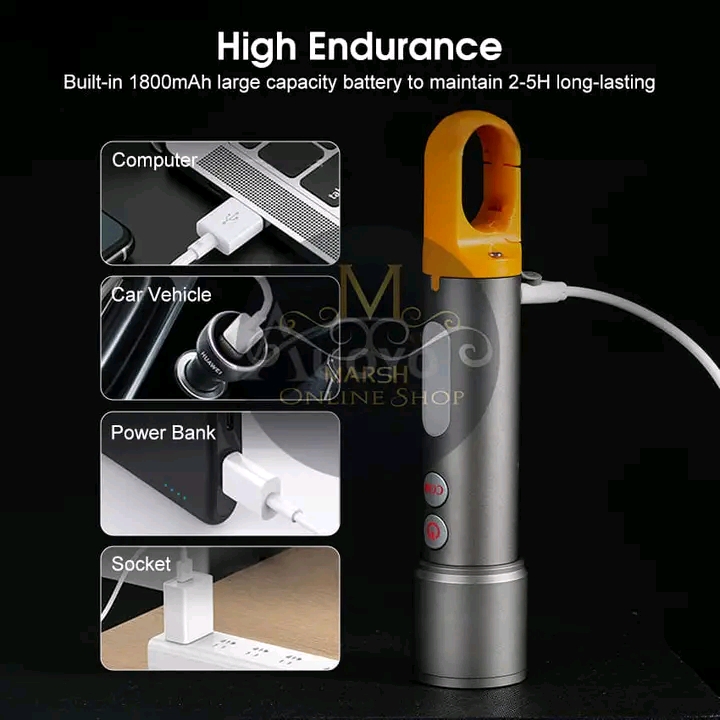 💥Auoyo Multifunctional COB Warning Zoomable Flashlight_img_1
