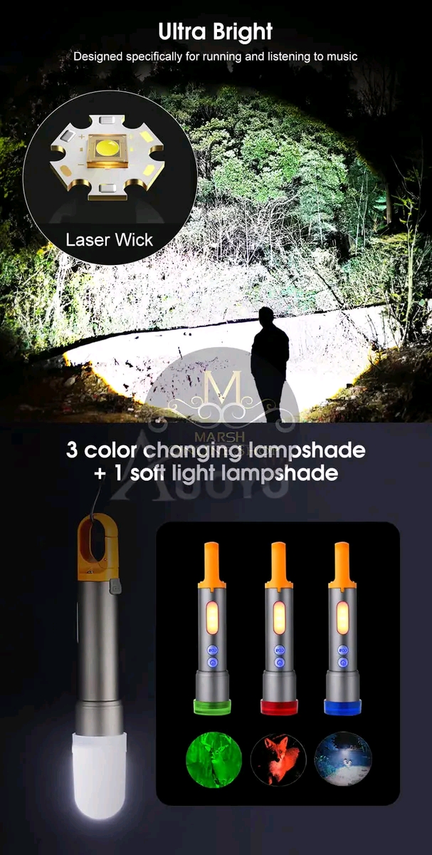 💥Auoyo Multifunctional COB Warning Zoomable Flashlight_img_10