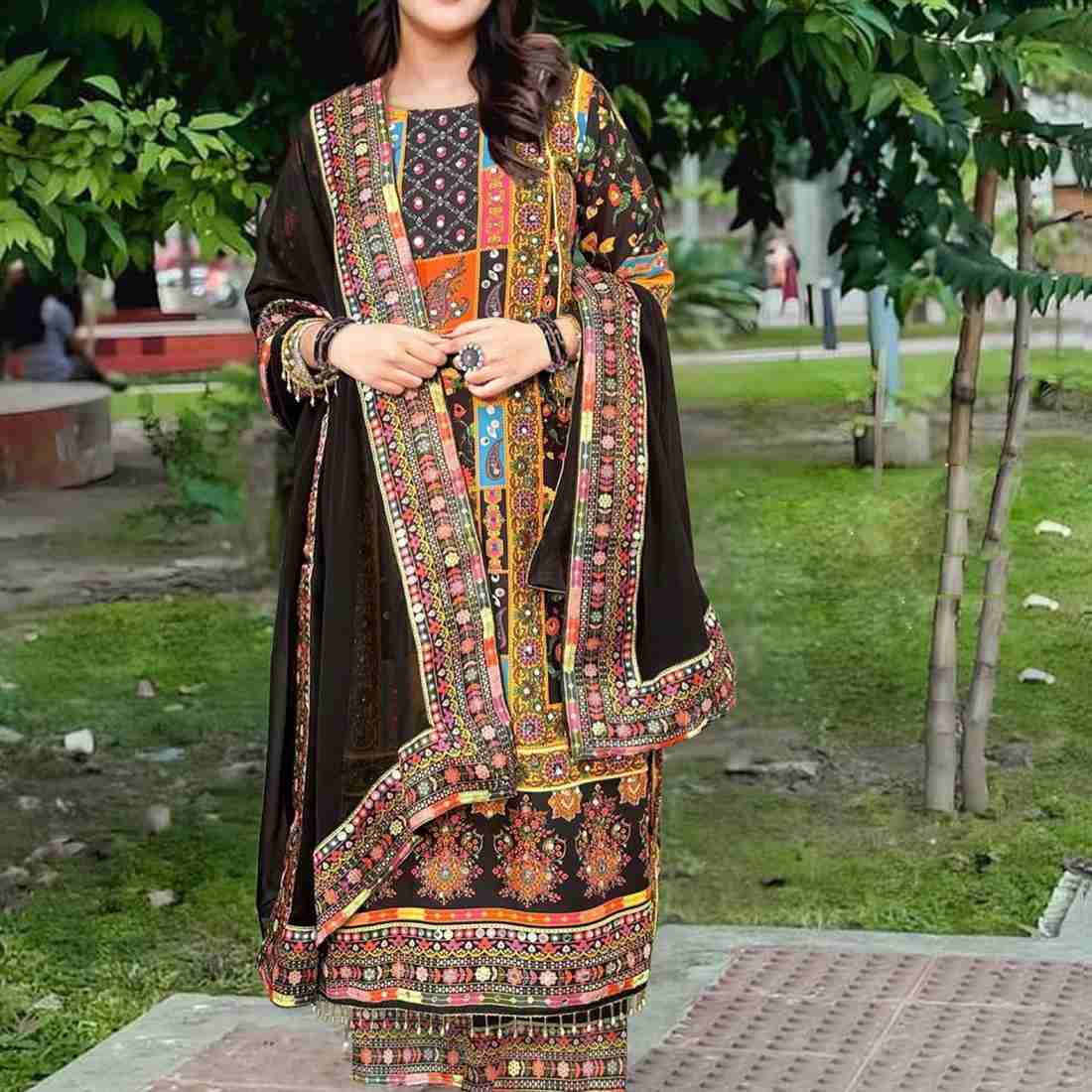 Georgette Readymade Three Piece_img_1