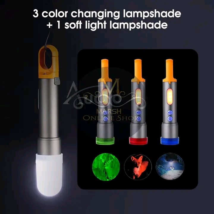 💥Auoyo Multifunctional COB Warning Zoomable Flashlight_img_4