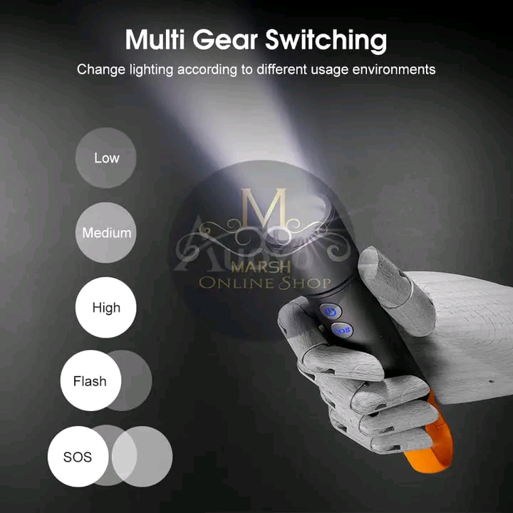 💥Auoyo Multifunctional COB Warning Zoomable Flashlight_img_5