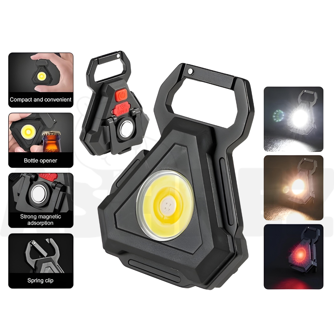 Mini LED Flashlight Work Light Portable Keychain USB Rechargeable Torch_img_1