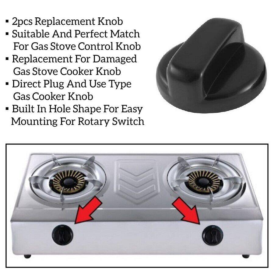 Gas Stove Cooker Rotary On/Off Switch Knobs - 2Pcs