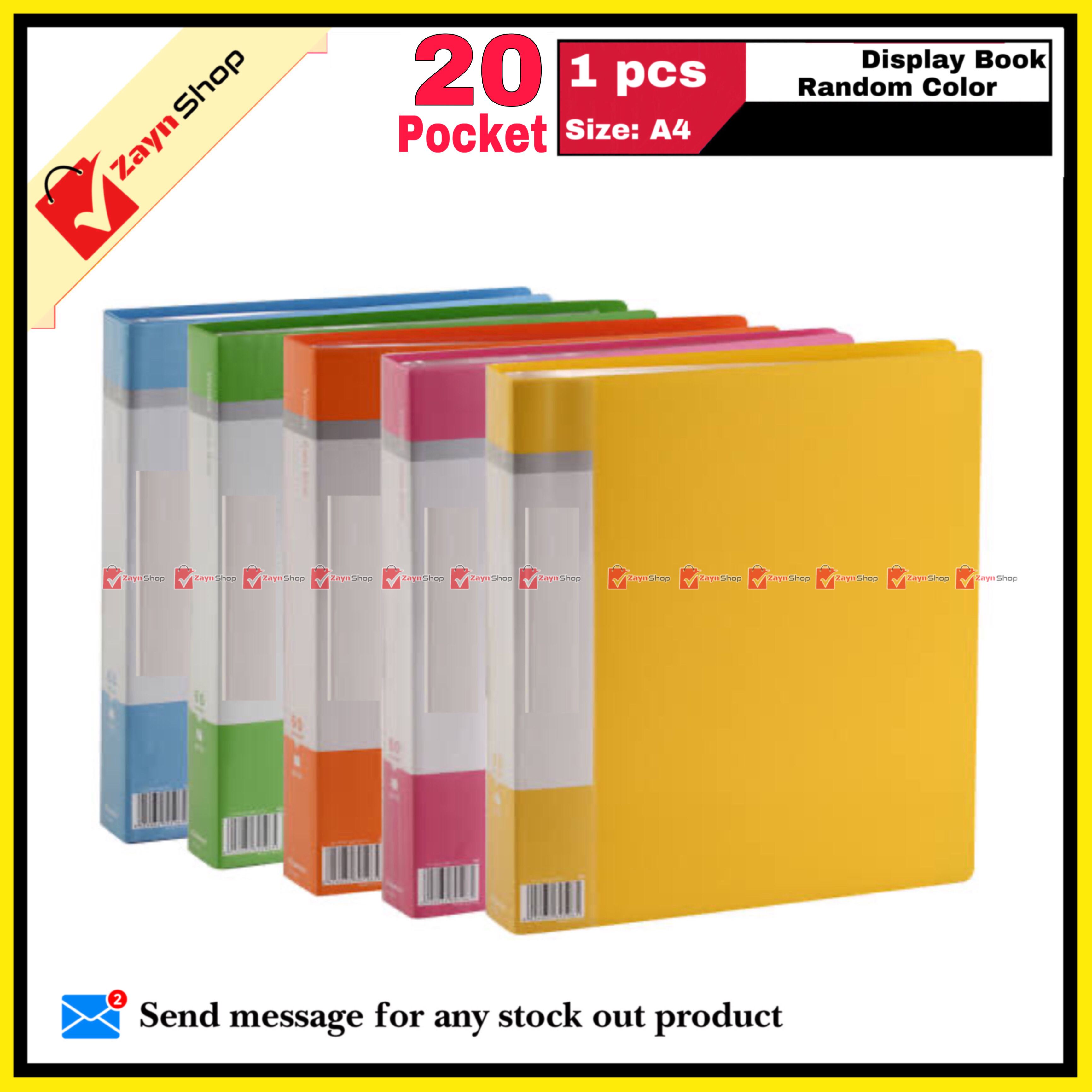 Display Book 20 Pocket Thin Plastic File Folder Display Presentation Book, A4 Size Random Color 1pcs - Innovative Design - Organize with Style_img_3