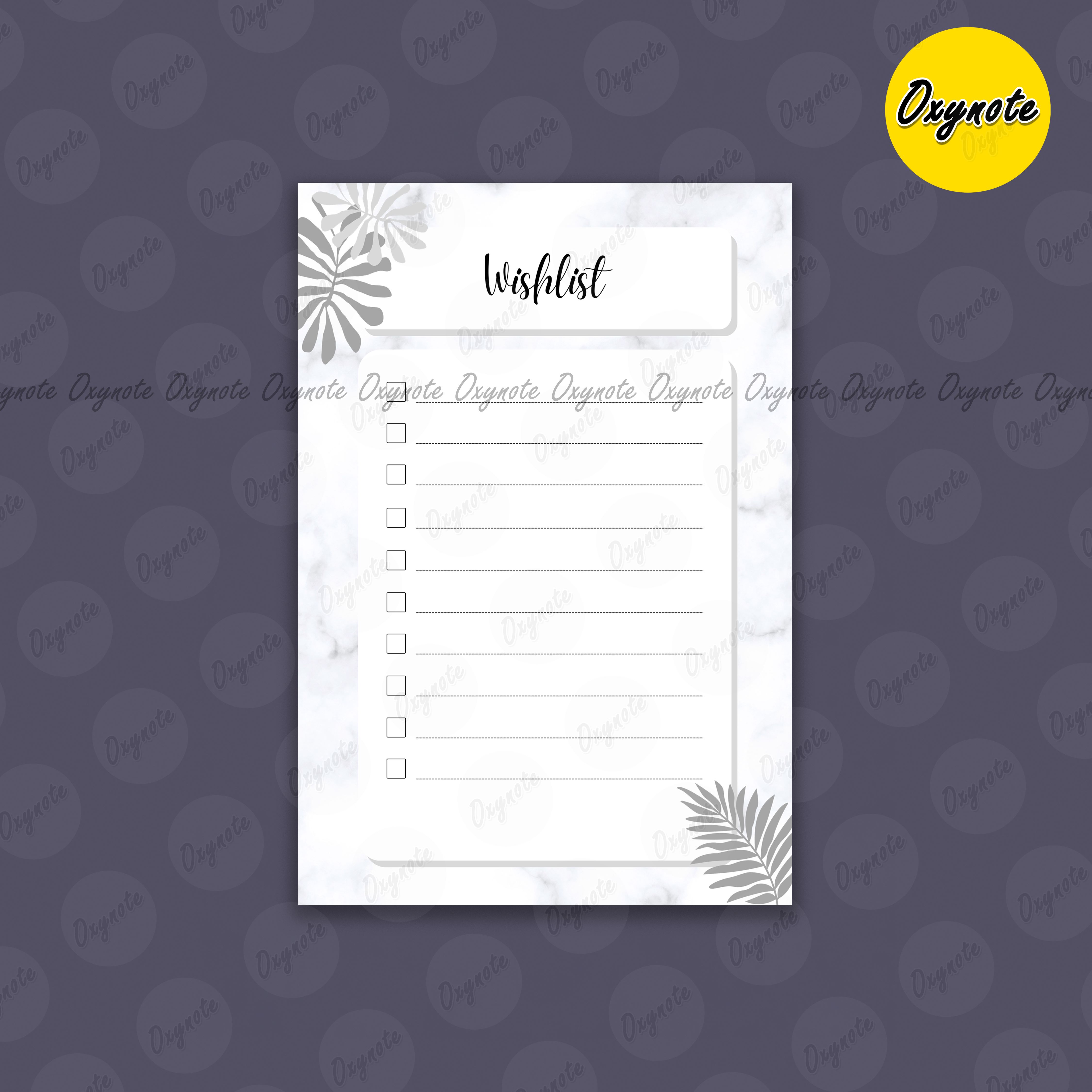 Checklist / Wishlist / List / Grocery & Shopping List (Mini Size) by OXYNOTE - 3.8 x 2.6 inch - 50 Sheets