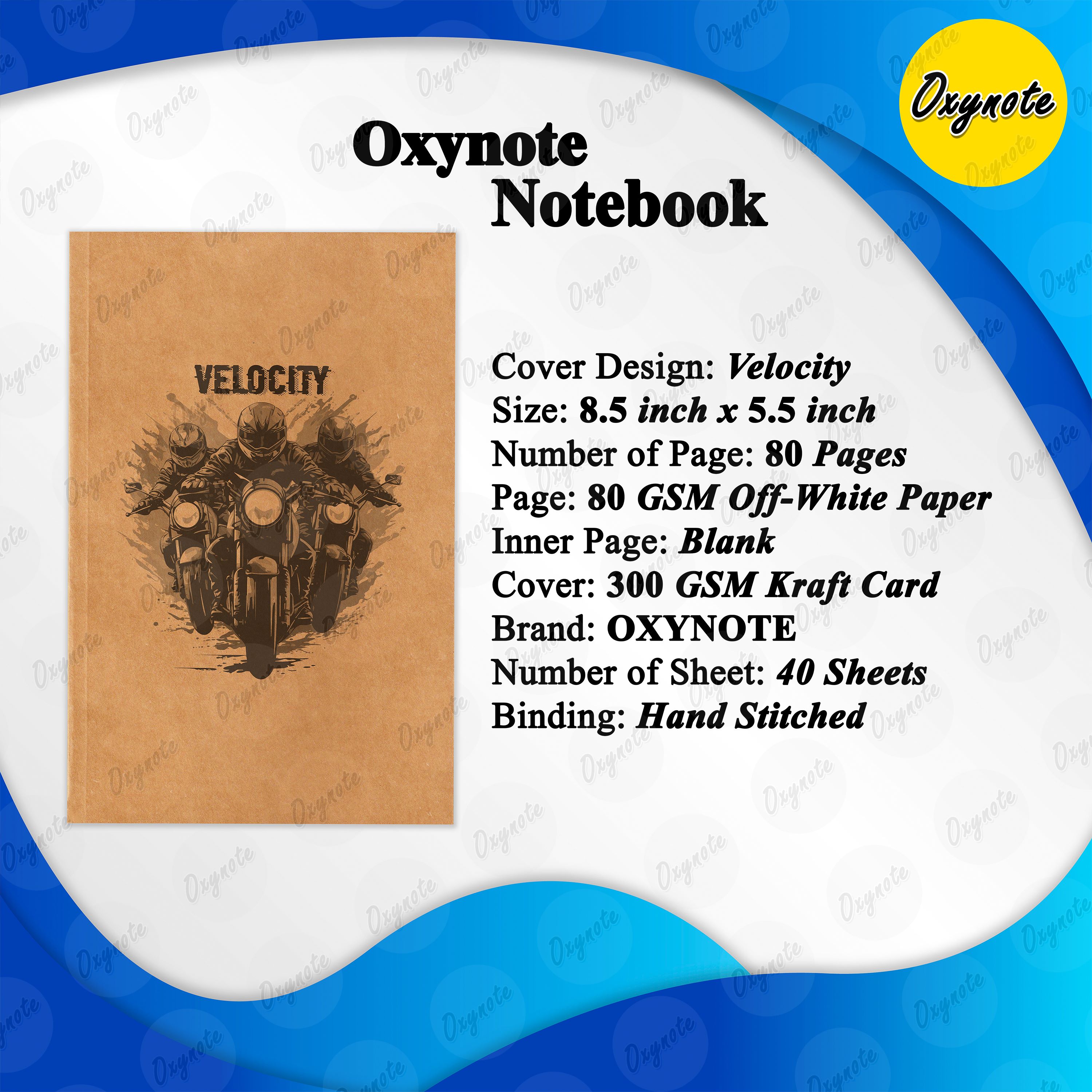 Velocity Theme Cover Notebook by OXYNOTE - 8.5 x 5.5 inch - 80 Pages_img_3