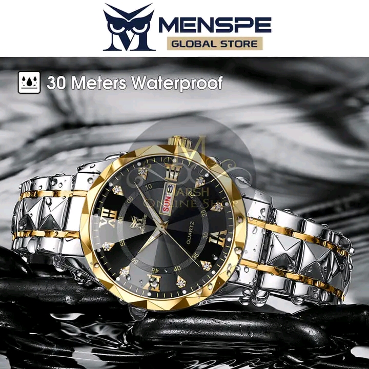 💥MENSPE Men's Fashion Watch Quartz Watch With Diamond Calendar Watch_img_3