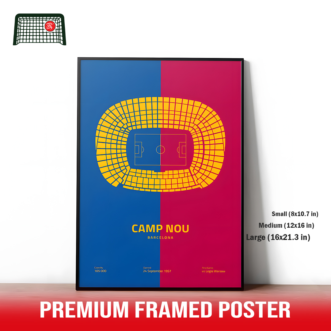 🟥🟦Camp Nou Legacy – Illustrated Poster Design