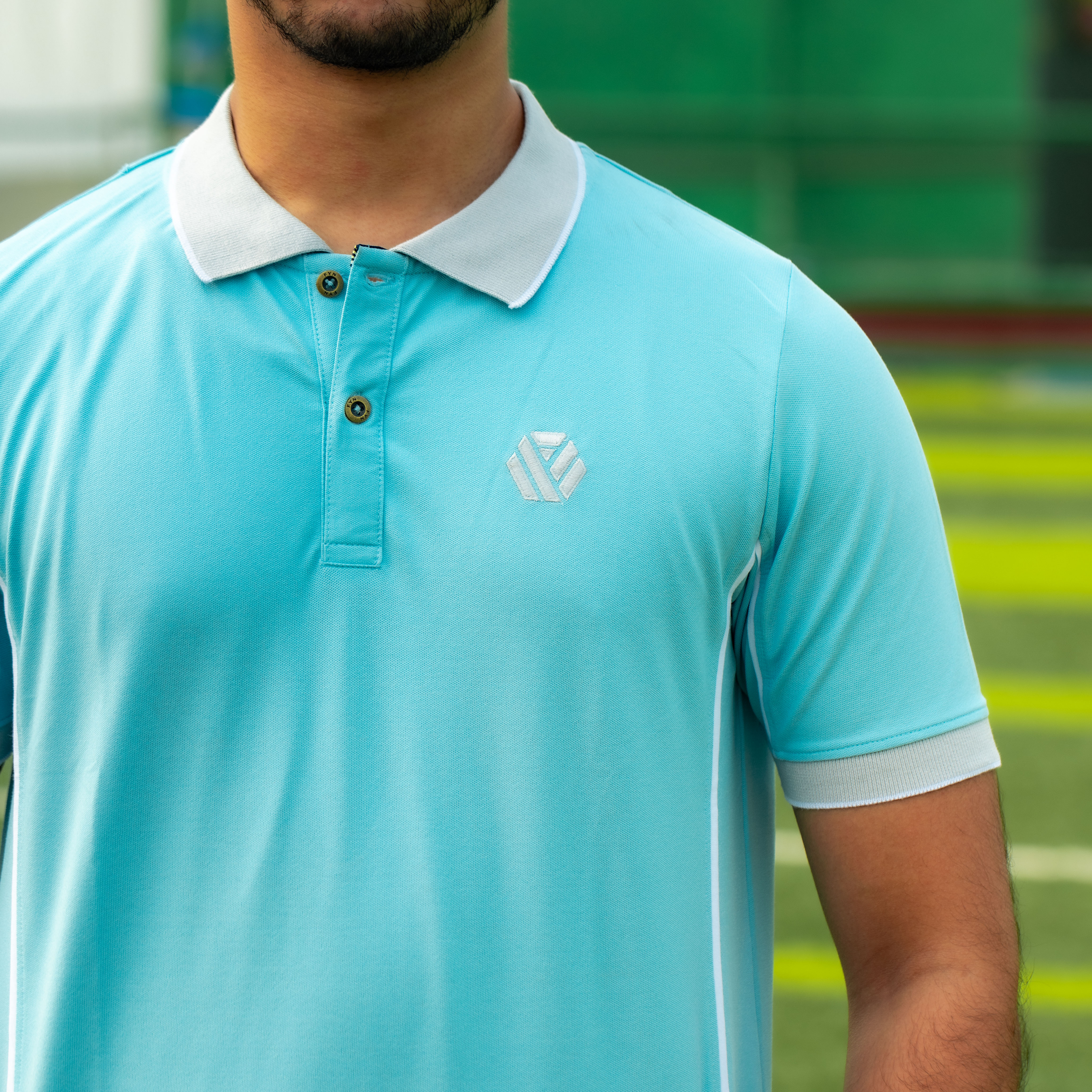Premium Quality Piping Cut & Sew Design Pique Polo - Light cyn_img_0