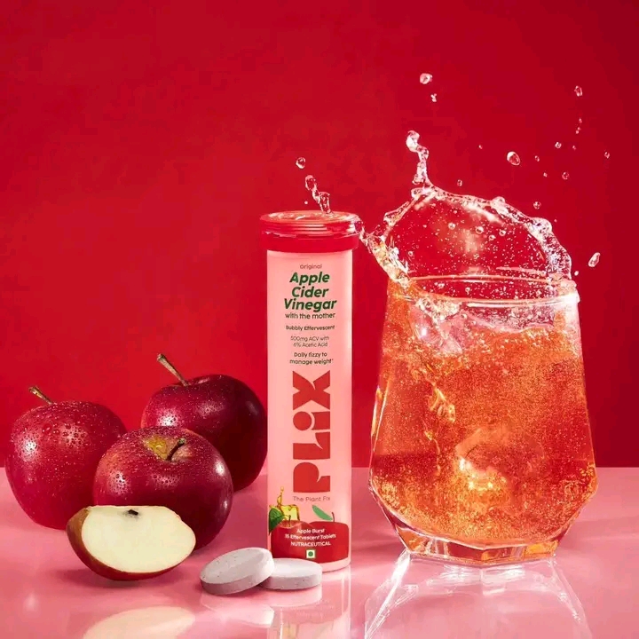 Plix Apple Cider Vinegar Apple Flavour Effervescent Tablets (15 Tablets)_img_1