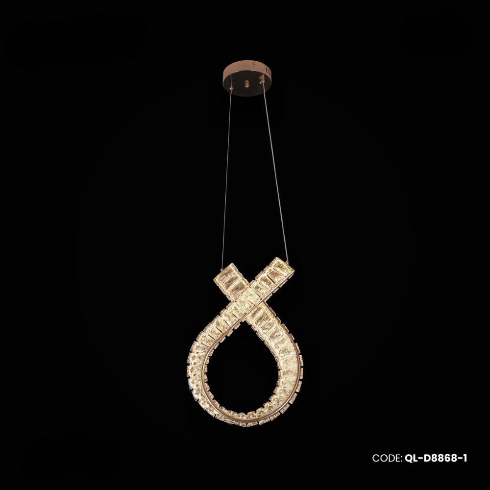 Qulik Semi Infinity Loop Luxury LED Crystal Chandelier Pendant Light (QL-D8868-1)