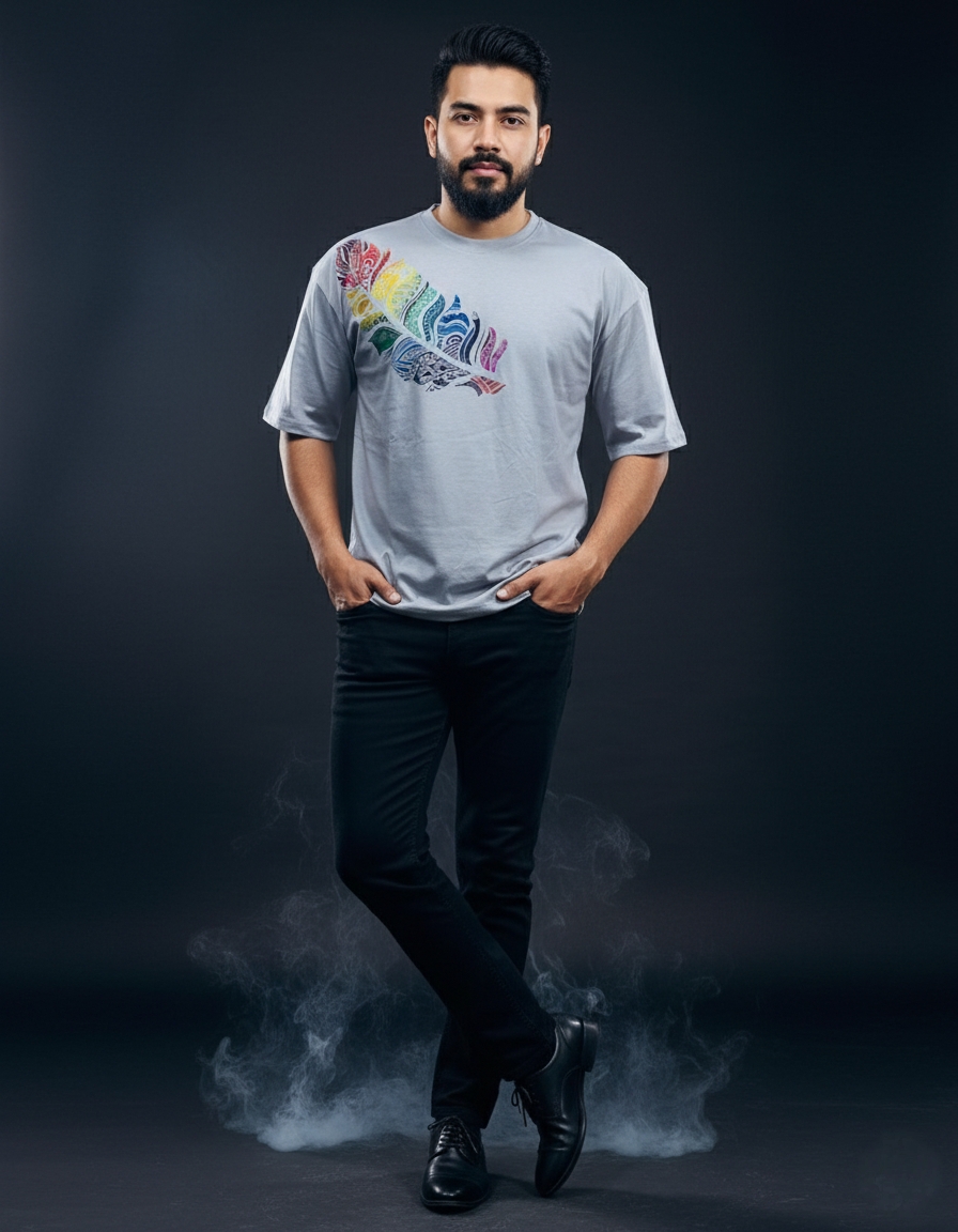 Gonji Graphic Drop Shoulder T-Shirt